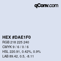 カラーコード: HEX #DAE1F0 | qconv.com
