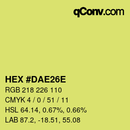 Color code: HEX #DAE26E | qconv.com