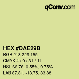 Color code: HEX #DAE29B | qconv.com