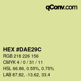 Color code: HEX #DAE29C | qconv.com