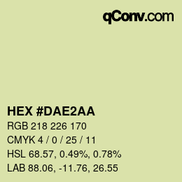 カラーコード: HEX #DAE2AA | qconv.com