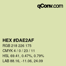 カラーコード: HEX #DAE2AF | qconv.com