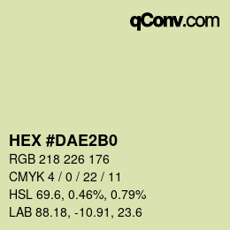 Farbcode: HEX #DAE2B0 | qconv.com