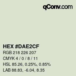 颜色代码: HEX #DAE2CF | qconv.com
