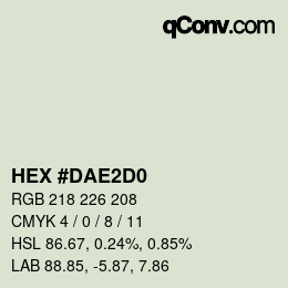 Farbcode: HEX #DAE2D0 | qconv.com