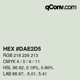 Color code: HEX #DAE2D5 | qconv.com