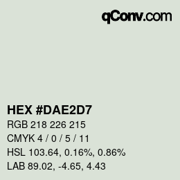 カラーコード: HEX #DAE2D7 | qconv.com