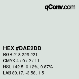 Color code: HEX #DAE2DD | qconv.com