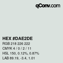 カラーコード: HEX #DAE2DE | qconv.com