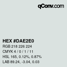 Color code: HEX #DAE2E0 | qconv.com