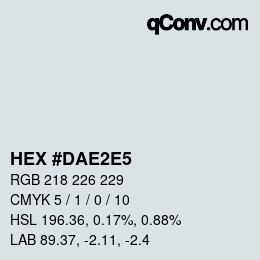 Color code: HEX #DAE2E5 | qconv.com