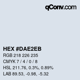 Color code: HEX #DAE2EB | qconv.com