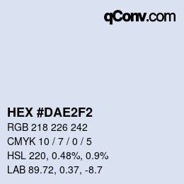 Color code: HEX #DAE2F2 | qconv.com