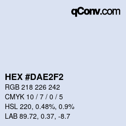 Color code: HEX #DAE2F2 | qconv.com