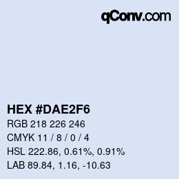 Color code: HEX #DAE2F6 | qconv.com