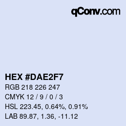 颜色代码: HEX #DAE2F7 | qconv.com