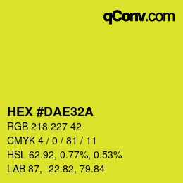 Color code: HEX #DAE32A | qconv.com