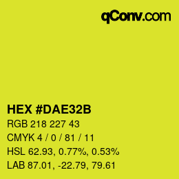 颜色代码: HEX #DAE32B | qconv.com