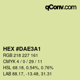 Color code: HEX #DAE3A1 | qconv.com