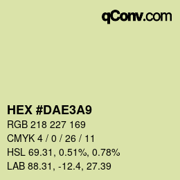 カラーコード: HEX #DAE3A9 | qconv.com