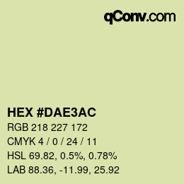 颜色代码: HEX #DAE3AC | qconv.com