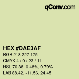 カラーコード: HEX #DAE3AF | qconv.com