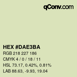 カラーコード: HEX #DAE3BA | qconv.com