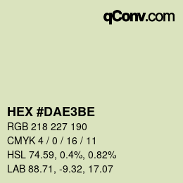 颜色代码: HEX #DAE3BE | qconv.com