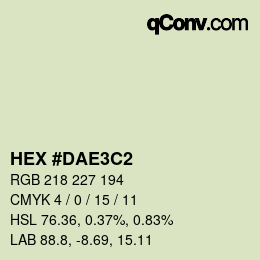 Color code: HEX #DAE3C2 | qconv.com