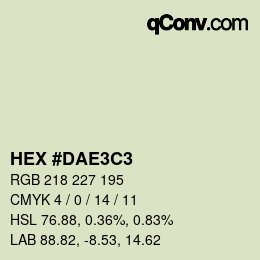 カラーコード: HEX #DAE3C3 | qconv.com