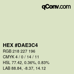 Color code: HEX #DAE3C4 | qconv.com