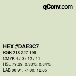 カラーコード: HEX #DAE3C7 | qconv.com