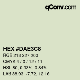 Color code: HEX #DAE3C8 | qconv.com