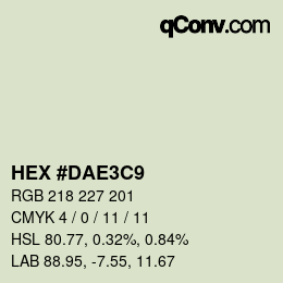 Color code: HEX #DAE3C9 | qconv.com