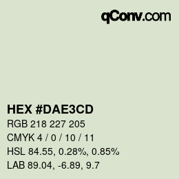 Color code: HEX #DAE3CD | qconv.com