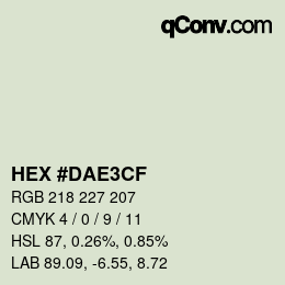 Color code: HEX #DAE3CF | qconv.com