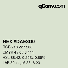 Color code: HEX #DAE3D0 | qconv.com