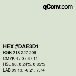 颜色代码: HEX #DAE3D1 | qconv.com