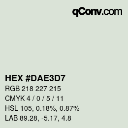 Color code: HEX #DAE3D7 | qconv.com