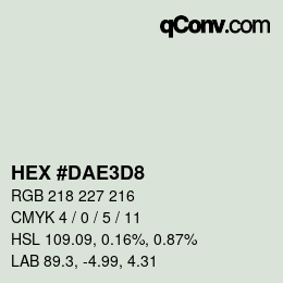 カラーコード: HEX #DAE3D8 | qconv.com