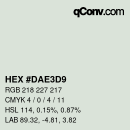 Color code: HEX #DAE3D9 | qconv.com