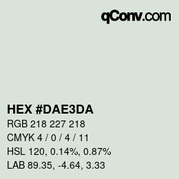 カラーコード: HEX #DAE3DA | qconv.com