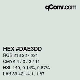 Color code: HEX #DAE3DD | qconv.com