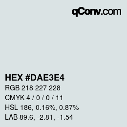 Color code: HEX #DAE3E4 | qconv.com