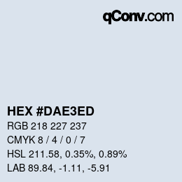 颜色代码: HEX #DAE3ED | qconv.com