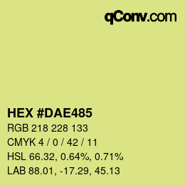 Color code: HEX #DAE485 | qconv.com