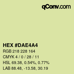 カラーコード: HEX #DAE4A4 | qconv.com