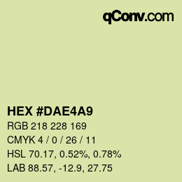 カラーコード: HEX #DAE4A9 | qconv.com