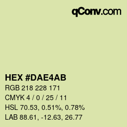 Color code: HEX #DAE4AB | qconv.com