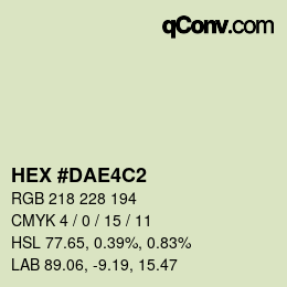 カラーコード: HEX #DAE4C2 | qconv.com